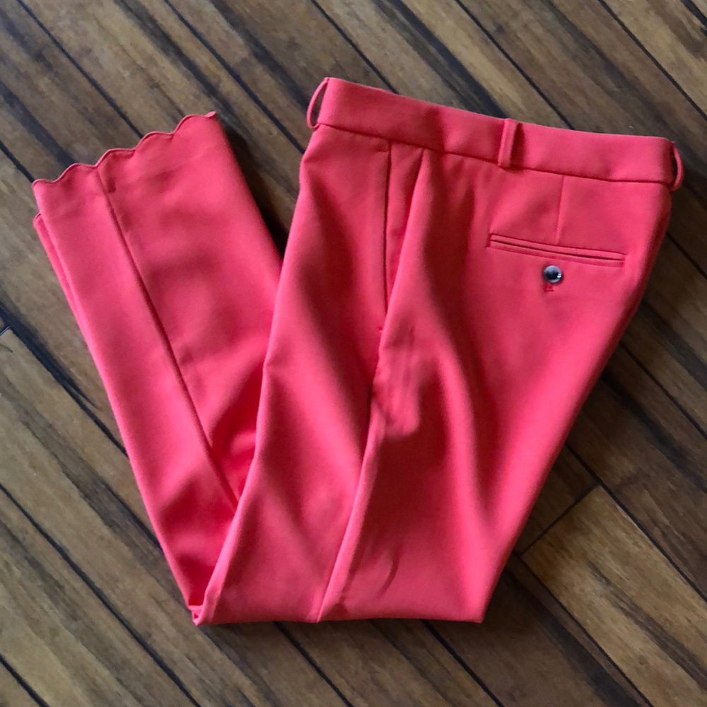 Avery Banana Republic Scalloped Orange Dress Pant